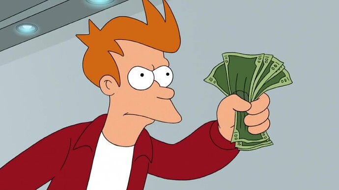 Fry take my money