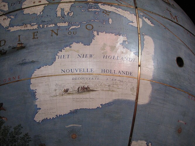 Globe_Coronelli_Map_of_New_Holland