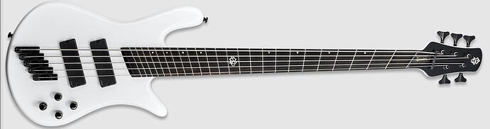 Spector NS Dimension HP 5 5-String Multi-Scale Electric Bass Guitar White Sparkle Gloss