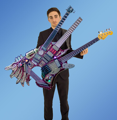 Guy with ugly stringed thing