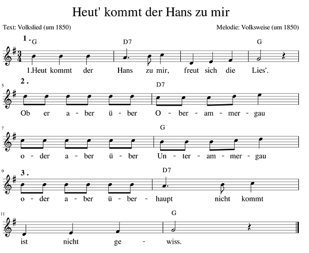 Heut' kommt der Hans zu mir