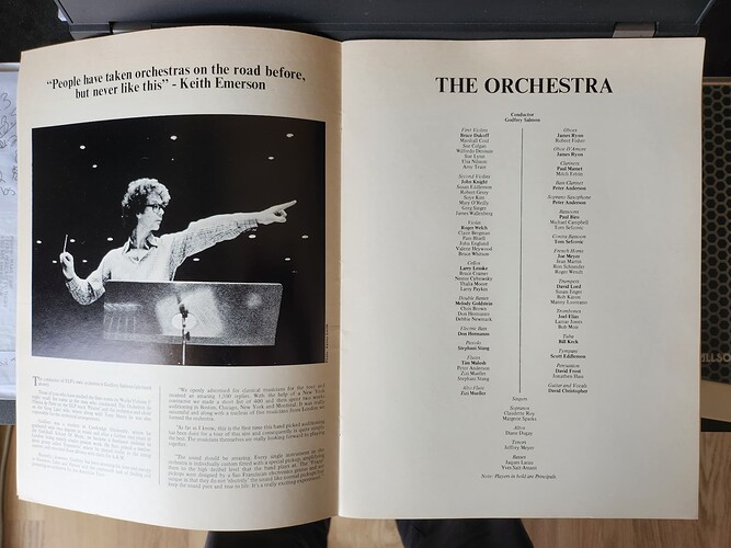 ELP 1977 Works Tour Programme