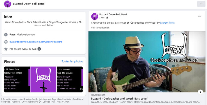 Buzzard - partage sur la page FB officielle (flouté)