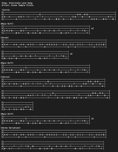 Interstate Love Song Bass Tab (1)