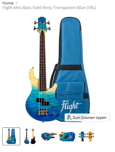 Flight Mini Bass Solid Body Transparent Blue (TBL)  Uke Supply.jpeg