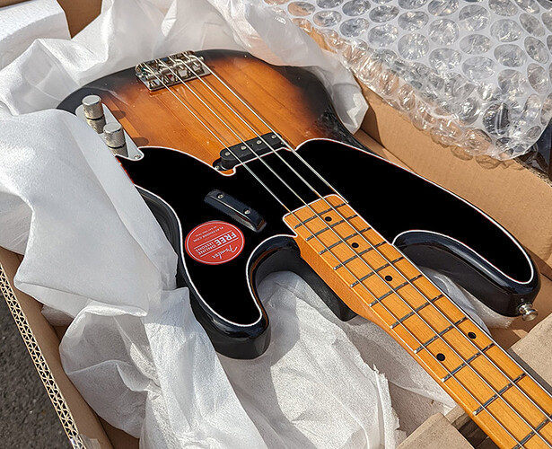 Tele bass with black pickguard