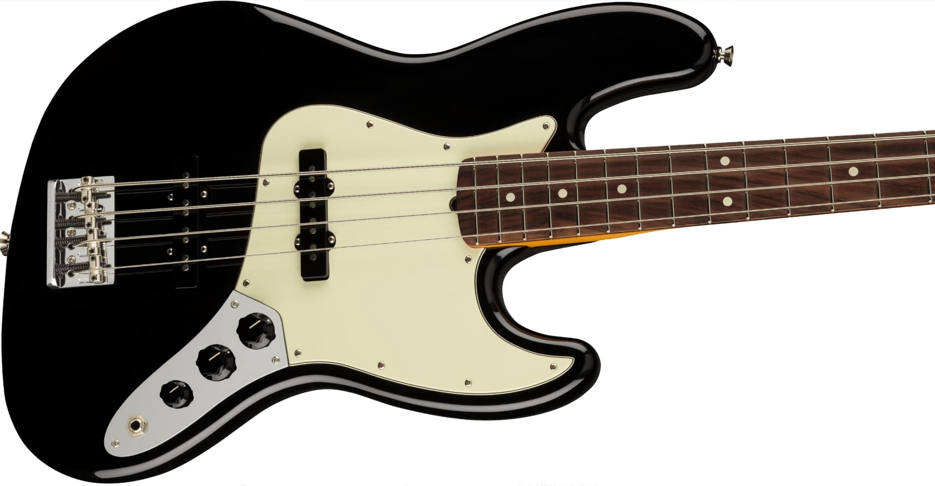 White jazz bass black pickguard outlet