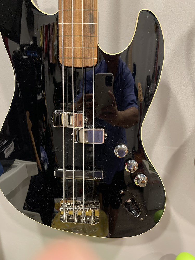 Tune TWB5 EMG45J Custom Heat Natural Bass, Curly Maple Top
