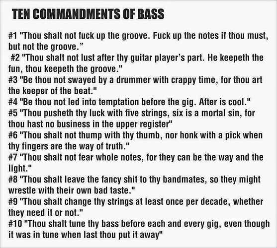 Ten Commandments Of Bass